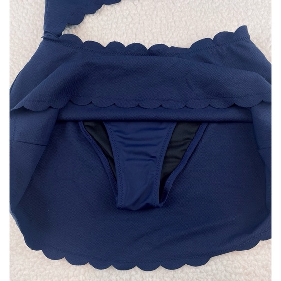 VICTORIA’S SECRET • Navy Blue Scallop Trim One Shoulder One-Piece Swim Dress - Picture 9 of 16